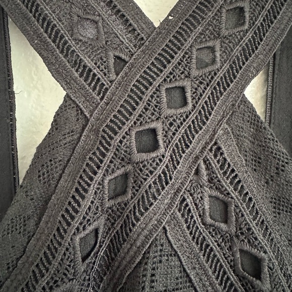 J.O.A Eyelet Lace Cross Strap Midi Dress Party Cocktail Reception Dress Size XS - Picture 7 of 15